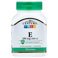 <img alt="21st Century, Vitamin E, 180 mg (400 IU), 110 Softgels" title="21st Century, Vitamin E, 180 mg (400 IU), 110 Softgels,740985212455"