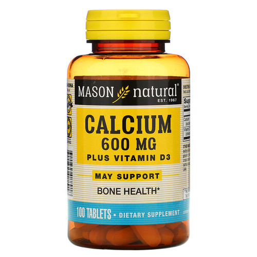 <img alt="Mason Natural, Calcium Plus Vitamin D3, 600 mg, 100 Tablets" title="Mason Natural, Calcium Plus Vitamin D3, 600 mg, 100 Tablets,311845088918"