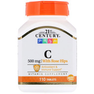 <img alt="21st Century, Vitamin C, with Rose Hips, 500 mg, 110 Tablets" title="21st Century, Vitamin C, with Rose Hips, 500 mg, 110 Tablets,740985210024"