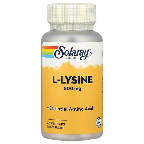 <img alt="Solaray, L-Lysine, 500 mg, 60 VegCaps" title="Solaray, L-Lysine, 500 mg, 60 VegCaps,076280049404"