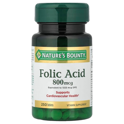 <img alt="Natures Bounty, Folic Acid, 800 mcg, 250 Tablets" title="Natures Bounty, Folic Acid, 800 mcg, 250 Tablets,074312028434"