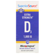 <img alt="Superior Source, Extra Strength Vitamin D3, 1,000 IU, 100 MicroLingual Instant Dissolve Tablets" title="Superior Source, Extra Strength Vitamin D3, 1,000 IU, 100 MicroLingual Instant Dissolve Tablets,076635908509"
