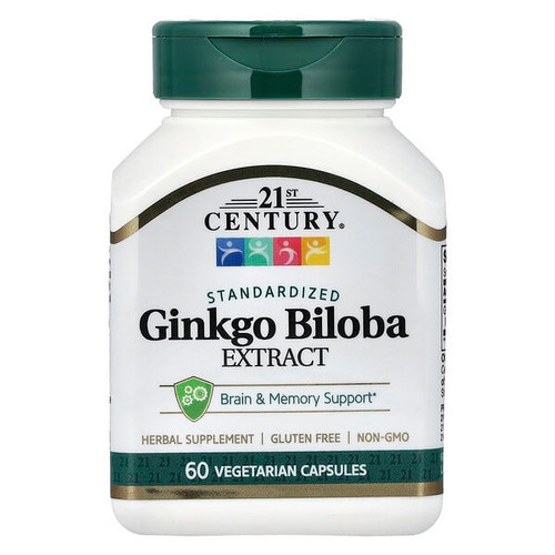 <img alt="21st Century, Ginkgo Biloba Extract, Standardized, 60 Vegetarian Capsules (60 mg per Capsule)" title="21st Century, Ginkgo Biloba Extract, Standardized, 60 Vegetarian Capsules (60 mg per Capsule),740985212493"
