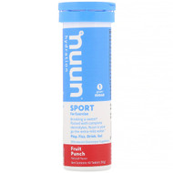 Nuun, Hydration, Effervescent Electrolyte Supplement, Fruit Punch, 10 Tablets
