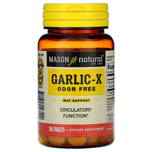 <img alt="Mason Natural, Garlic X, Odor Free, 100 Tablets" title="Mason Natural, Garlic X, Odor Free, 100 Tablets,311845123510"