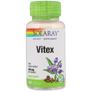 <img alt="Solaray, Vitex, 400 mg, 100 VegCaps" title="Solaray, Vitex, 400 mg, 100 VegCaps,076280016451"