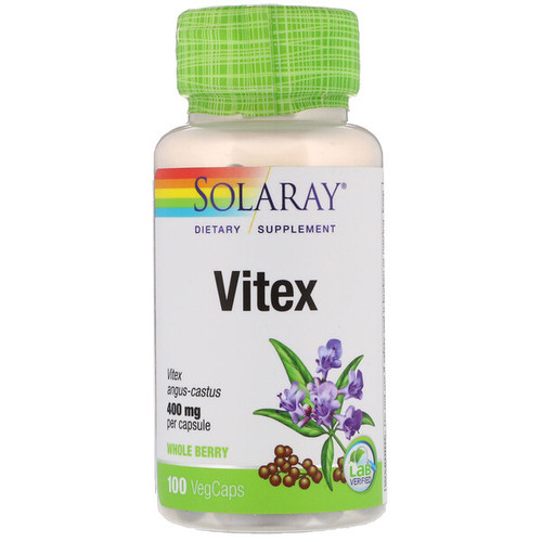 <img alt="Solaray, Vitex, 400 mg, 100 VegCaps" title="Solaray, Vitex, 400 mg, 100 VegCaps,076280016451"