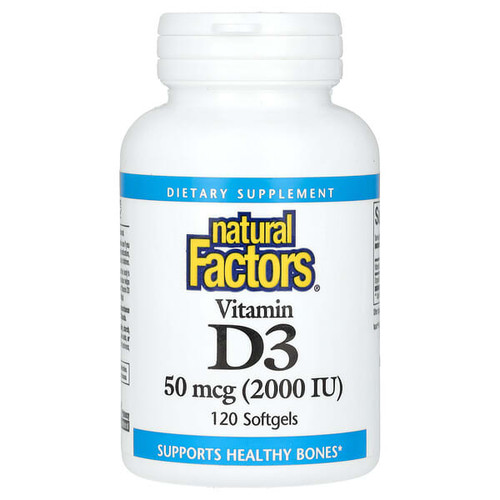 <img alt="Natural Factors, Vitamin D3, 50 mcg (2,000 IU), 120 Softgels" title="Natural Factors, Vitamin D3, 50 mcg (2,000 IU), 120 Softgels,068958010533"