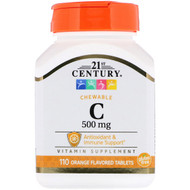 <img alt="21st Century, Chewable C, 500 mg, 110 Orange Flavored Tablets" title="21st Century, Chewable C, 500 mg, 110 Orange Flavored Tablets,740985210246"