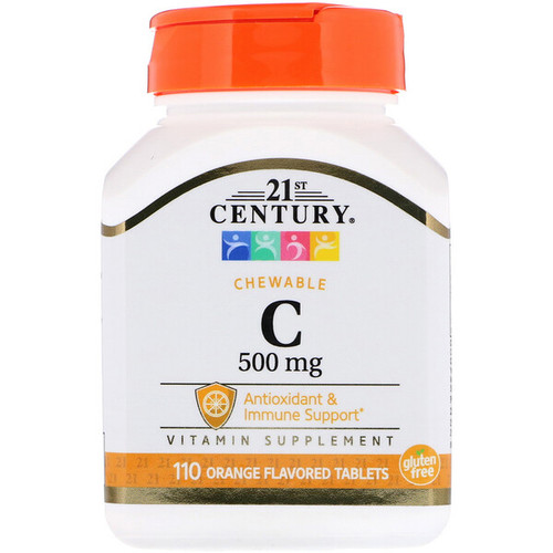 <img alt="21st Century, Chewable C, 500 mg, 110 Orange Flavored Tablets" title="21st Century, Chewable C, 500 mg, 110 Orange Flavored Tablets,740985210246"