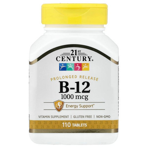 <img alt="21st Century, B-12, Prolonged Release, 1,000 mcg, 110 Tablets" title="21st Century, B-12, Prolonged Release, 1,000 mcg, 110 Tablets,740985211045"