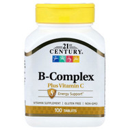 <img alt="21st Century, B-Complex plus Vitamin C, 100 Tablets" title="21st Century, B-Complex plus Vitamin C, 100 Tablets,740985226681"
