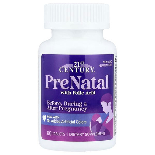 <img alt="21st Century, PreNatal with Folic Acid, 60 Tablets" title="21st Century, PreNatal with Folic Acid, 60 Tablets,740985273104"