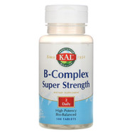 <img alt="KAL, B-Complex Super Strength, 100 Tablets" title="KAL, B-Complex Super Strength, 100 Tablets,021245925255"