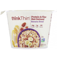 <img alt="ThinkThin, Protein & Fiber Hot Oatmeal, Banana Bread, 1.76 oz (50 g)" title="ThinkThin, Protein & Fiber Hot Oatmeal, Banana Bread, 1.76 oz (50 g),753656713052"
