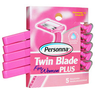 3 PACK of Personna Razor Blades, Twin Blade Plus, for Women, 5 Razors