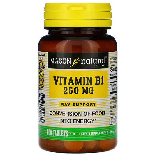 <img alt="Mason Natural, Vitamin B-1, 250 mg, 100 Tablets" title="Mason Natural, Vitamin B-1, 250 mg, 100 Tablets,311845056610"