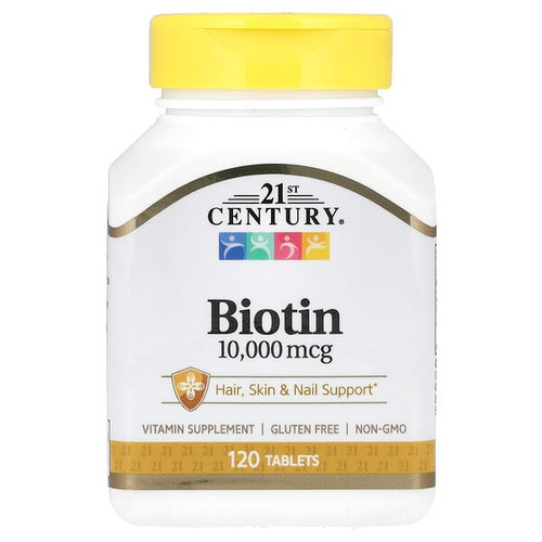 <img alt="21st Century, Biotin, 10,000 mcg, 120 Tablets" title="21st Century, Biotin, 10,000 mcg, 120 Tablets,740985277577"