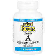 <img alt="Natural Factors, Vitamin A, 3,000 mcg (10,000 IU), 180 Softgels" title="Natural Factors, Vitamin A, 3,000 mcg (10,000 IU), 180 Softgels,068958010410"