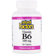 <img alt="Natural Factors, Vitamin B6, Pyridoxine HCl, 100 mg, 90 Tablets" title="Natural Factors, Vitamin B6, Pyridoxine HCl, 100 mg, 90 Tablets,068958012315"