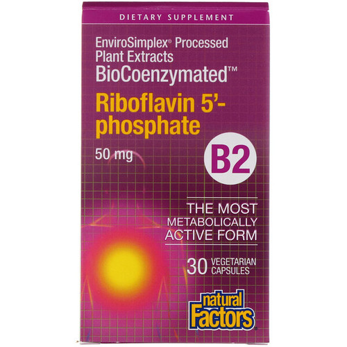 <img alt="Natural Factors, BioCoenzymated, B2, Riboflavin 5'-Phosphate , 50 mg, 30 Vegetarian Capsules" title="Natural Factors, BioCoenzymated, B2, Riboflavin 5'-Phosphate , 50 mg, 30 Vegetarian Capsules,068958012490"