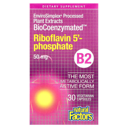 <img alt="Natural Factors, BioCoenzymated, B2, Riboflavin 5-Phosphate, 50 mg, 30 Vegetarian Capsules" title="Natural Factors, BioCoenzymated, B2, Riboflavin 5-Phosphate, 50 mg, 30 Vegetarian Capsules,068958012490"