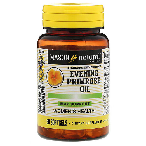 <img alt="Mason Natural, Evening Primrose Oil, 60 Softgels" title="Mason Natural, Evening Primrose Oil, 60 Softgels,311845128454"