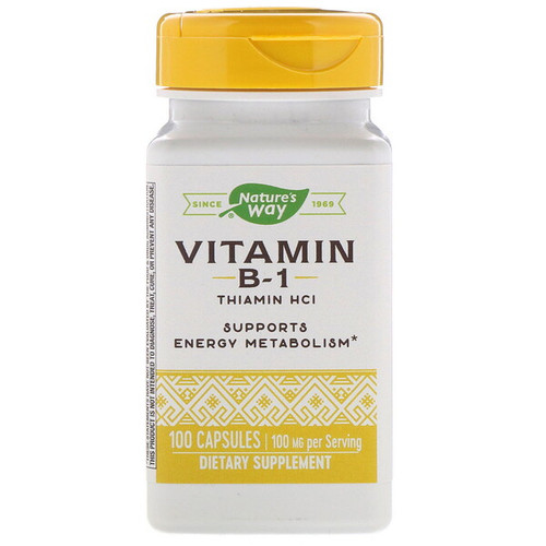 <img alt="Natures Way, Vitamin B-1, 100 mg, 100 Capsules" title="Natures Way, Vitamin B-1, 100 mg, 100 Capsules,033674404119"