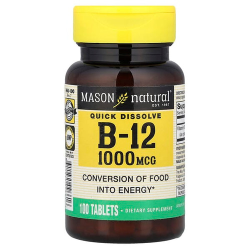 <img alt="Mason Natural, Quick Dissolve, Vitamin B-12, 1,000 mcg, 100 Tablets" title="Mason Natural, Quick Dissolve, Vitamin B-12, 1,000 mcg, 100 Tablets,311845096616"