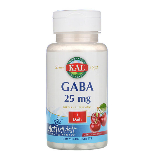 <img alt="KAL, GABA, Cherry, 25 mg , 120 Micro Tablets" title="KAL, GABA, Cherry, 25 mg , 120 Micro Tablets,021245877684"
