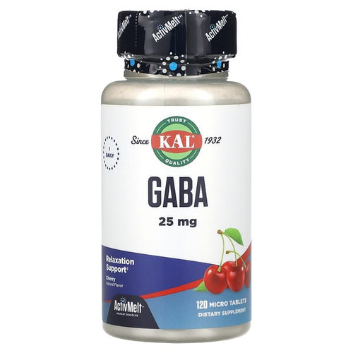 <img alt="KAL, GABA, Cherry, 25 mg , 120 Micro Tablets" title="KAL, GABA, Cherry, 25 mg , 120 Micro Tablets,021245877684"