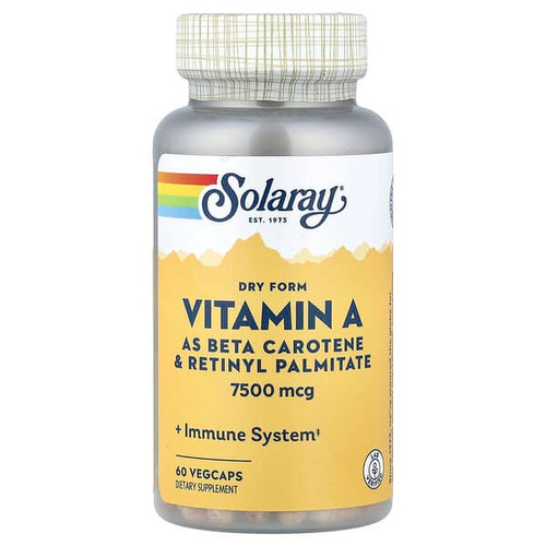 <img alt="Solaray, Dry Form Vitamin A, 7,500 mcg, 60 VegCaps" title="Solaray, Dry Form Vitamin A, 7,500 mcg, 60 VegCaps,076280041309"