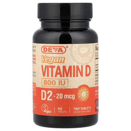 <img alt="Deva, Vegan Vitamin D2, 20 mcg (800 IU), 90 Tablets" title="Deva, Vegan Vitamin D2, 20 mcg (800 IU), 90 Tablets,895634000270"