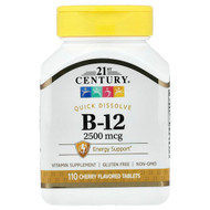 <img alt="21st Century, Vitamin B-12, Cherry, 2,500 mcg, 110 Tablets" title="21st Century, Vitamin B-12, Cherry, 2,500 mcg, 110 Tablets,740985271124"