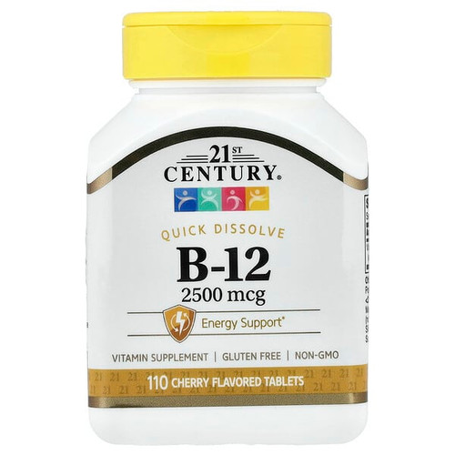 <img alt="21st Century, Vitamin B-12, Cherry, 2,500 mcg, 110 Tablets" title="21st Century, Vitamin B-12, Cherry, 2,500 mcg, 110 Tablets,740985271124"