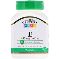 <img alt="21st Century, E, 450 mg (1000 IU), 55 Softgels" title="21st Century, E, 450 mg (1000 IU), 55 Softgels,740985223246"