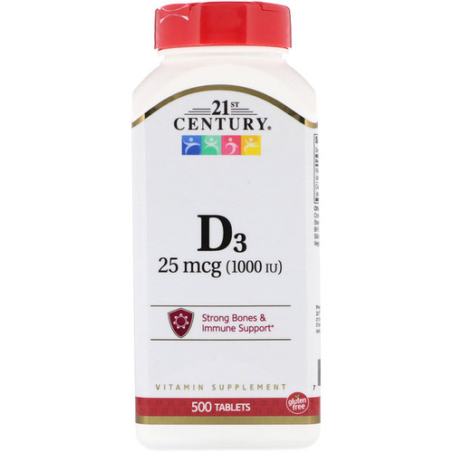 <img alt="21st Century, Vitamin D3, 25 mcg (1000 IU), 500 Tablets" title="21st Century, Vitamin D3, 25 mcg (1000 IU), 500 Tablets,740985271391"
