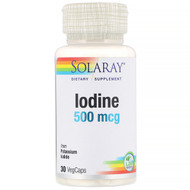<img alt="Solaray, Iodine as Potassium Iodide, 500 mcg, 30 Vegetarian Capsules" title="Solaray, Iodine as Potassium Iodide, 500 mcg, 30 Vegetarian Capsules,076280142600"