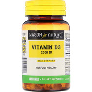 Mason Natural, Vitamin D3, 2,000 IU, 60 Softgels