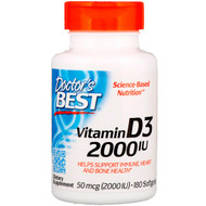 <img alt="Doctors Best, Vitamin D3, 50 mcg (2,000 IU), 180 Softgels" title="Doctors Best, Vitamin D3, 50 mcg (2,000 IU), 180 Softgels,753950002104"