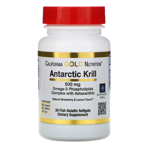<img alt="California Gold Nutrition, Antarctic Krill Oil, with Astaxanthin, RIMFROST, Natural Strawberry & Lemon Flavor, 500 mg, 30 Fish Gelatin Softgels" title="California Gold Nutrition, Antarctic Krill Oil, with Astaxanthin, RIMFROST, Natural Strawberry & Lemon Flavor, 500 mg, 30 Fish Gelatin Softgels,898220011001"