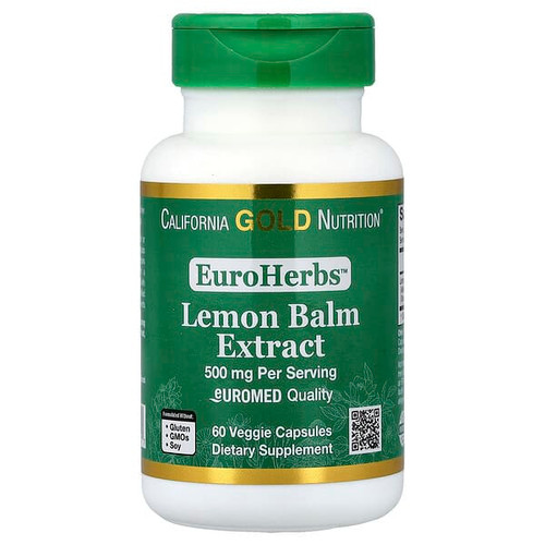 <img alt="California Gold Nutrition, EuroHerbs, Lemon Balm Extract, Euromed Quality, 500 mg, 60 Veggie Capsules" title="California Gold Nutrition, EuroHerbs, Lemon Balm Extract, Euromed Quality, 500 mg, 60 Veggie Capsules,898220011117"