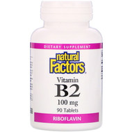 <img alt="Natural Factors, Vitamin B2 Riboflavin, 100 mg, 90 Tablets" title="Natural Factors, Vitamin B2 Riboflavin, 100 mg, 90 Tablets,068958012155"
