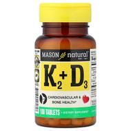 <img alt="Mason Natural, Vitamin K2 + D3, 100 Tablets" title="Mason Natural, Vitamin K2 + D3, 100 Tablets,311845162618"