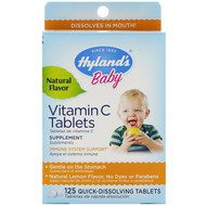 Hylands, Baby, Vitamin C Tablets, Natural Lemon Flavor, 125 Quick-Dissolving Tablets