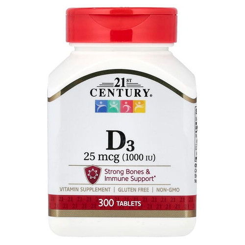 <img alt="21st Century, Vitamin D3, 25 mcg (1,000 IU), 300 Tablets" title="21st Century, Vitamin D3, 25 mcg (1,000 IU), 300 Tablets,740985272923"