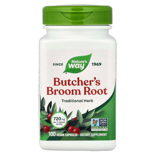 <img alt="Natures Way, Butchers Broom Root, 100 Vegan Capsules (360 mg per Capsule)" title="Natures Way, Butchers Broom Root, 100 Vegan Capsules (360 mg per Capsule),033674112502"