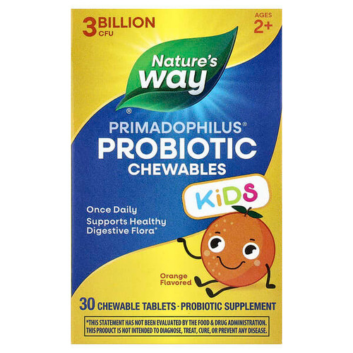 <img alt="Natures Way, Primadophilus, Kids Probiotic Chewable, Ages 2+, Orange, 3 Billion CFU, 30 Chewable Tablets" title="Natures Way, Primadophilus, Kids Probiotic Chewable, Ages 2+, Orange, 3 Billion CFU, 30 Chewable Tablets,033674142424"