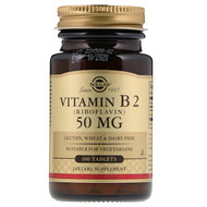 <img alt="Solgar, Vitamin B2 (Riboflavin), 50 mg, 100 Tablets" title="Solgar, Vitamin B2 (Riboflavin), 50 mg, 100 Tablets,033984030404"