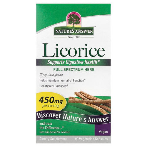 <img alt="Natures Answer, Licorice, 450 mg, 90 Vegetarian Capsules" title="Natures Answer, Licorice, 450 mg, 90 Vegetarian Capsules,083000162947"